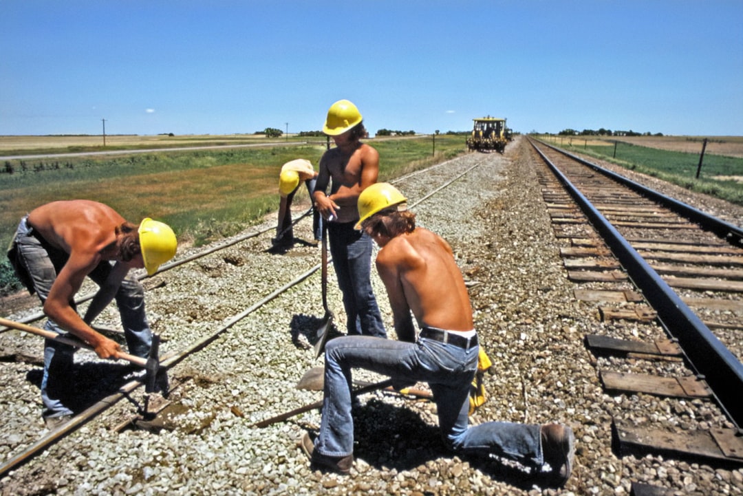 Track maintenance work on a German rail corridor