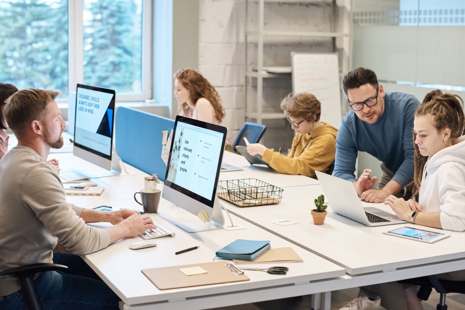 Operations team working in an office