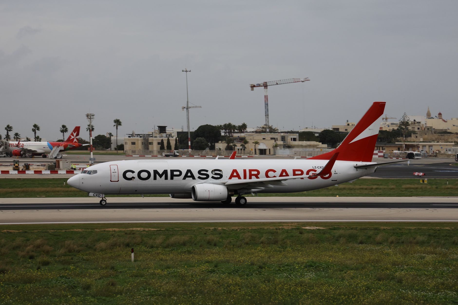 Air freight pallets loaded onto a cargo aircraft